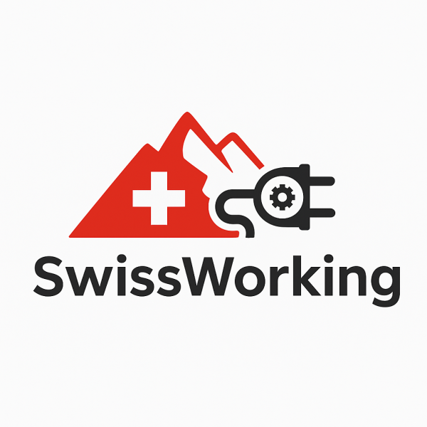 schweizer arbeitslogo mit stecker